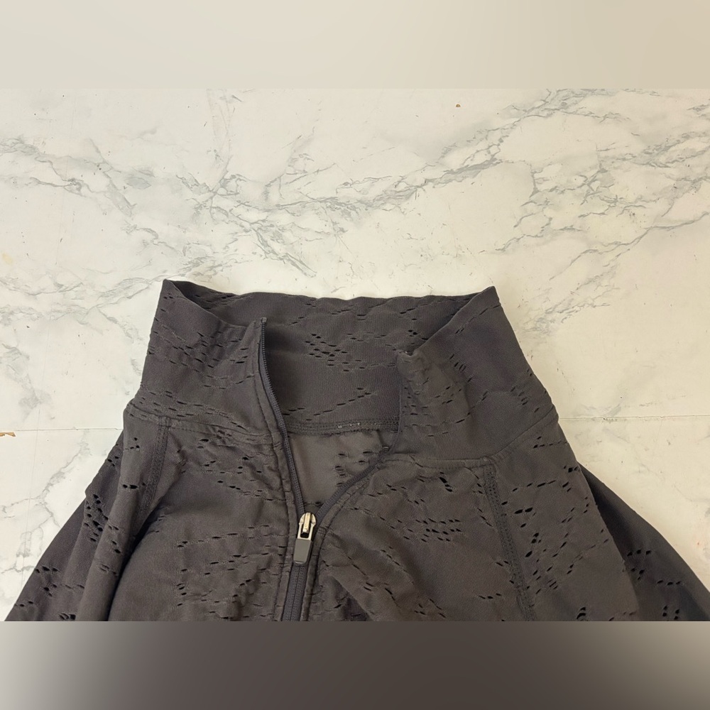 Women’s Lightweight Active Zip Jacket Sz XS Gray Stretchy High Neck - Picture 5 of 5